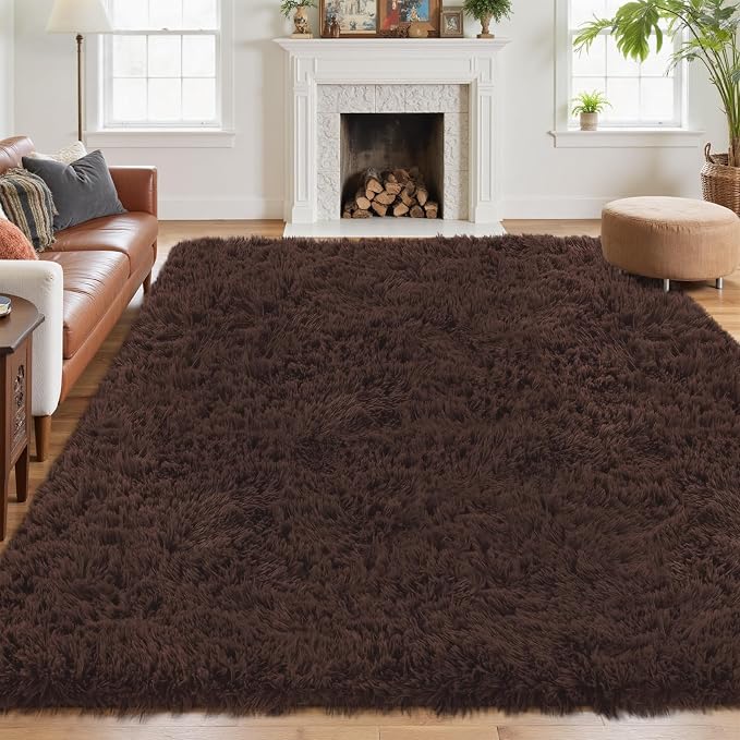 5x7 Area Rug for Living Room: Ultra Soft Fluffy Rug Modern Large Thicked Shag by Oriannal