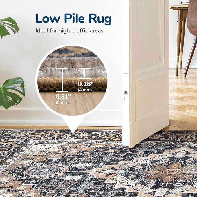 Lessymo Area Rugs 5x8, Machine Washable Area Rug, Super Soft Faux-Wool Area Rugs - Image 5