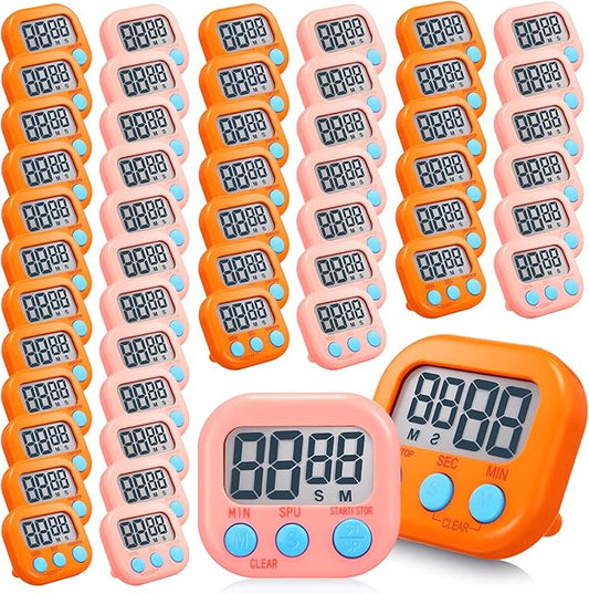 Xuhal 50 Pieces Digital Kitchen Timer Bulk, Small Magnetic Timers by Xuhal