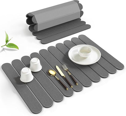 Large Stone Dish Drying Mat for Kitchen Counter, Quick Dry Diatomaceous Earth by Fitnice