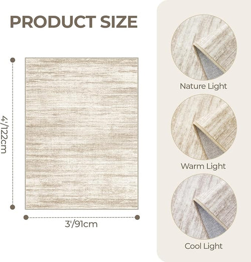 3x4 Washable Area Rug for Entryway, Soft Kitchen Rugs Non Slip for Dining Room - Image 2