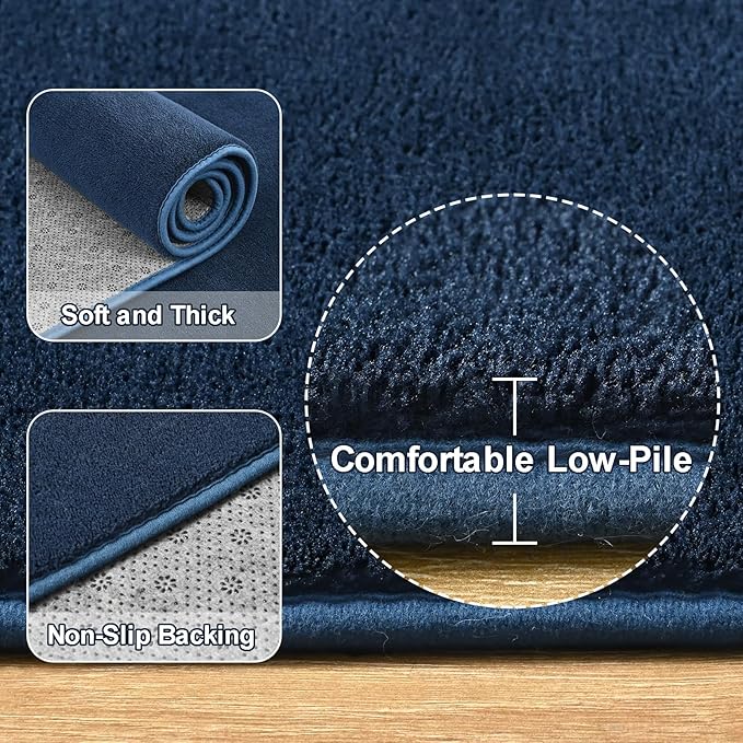 Amearea Modern Area Rugs for Bedroom Living Room, 4x6 Feet Navy Blue Thickened - Image 5