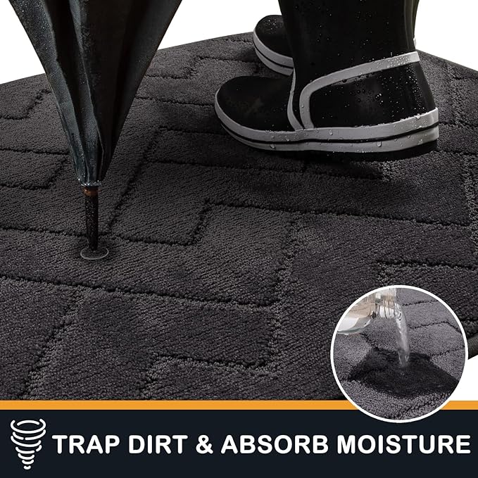 PURRUGS Dirt Trapping Door Mat 32" x 47", Non-Slip Machine Washable Entry Rug - Image 5