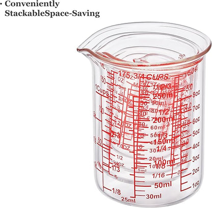Ackers 7-Piece Glass Measuring Cup Set, Borosilicate Beaker Style Nesting - Image 8