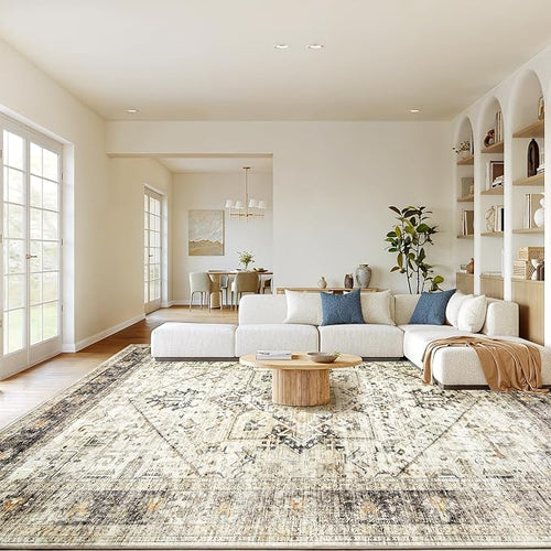 AMADA HOMEFURNISHING Washable Area Rug, Low-Profile Large Area Rug by AMADAHOMEFURNISHING