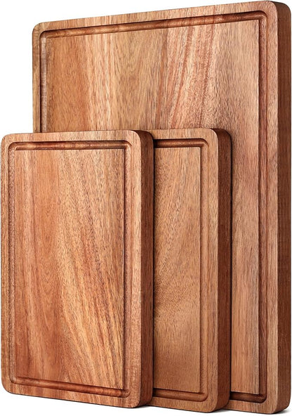 Acacia Wood Cutting Boards Set by Unknown