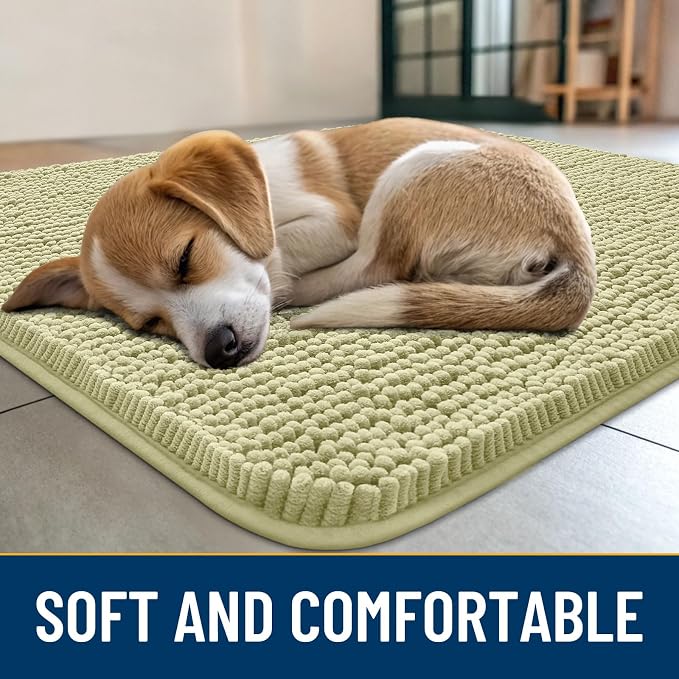 Smiry Dog Door Mat for Muddy Paws 47x24, Absorbent Dirt Trapper, Non-Slip - Image 2