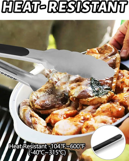 Anaeat 3 Pack 7" Mini Stainless Steel Cooking Tongs - Image 3