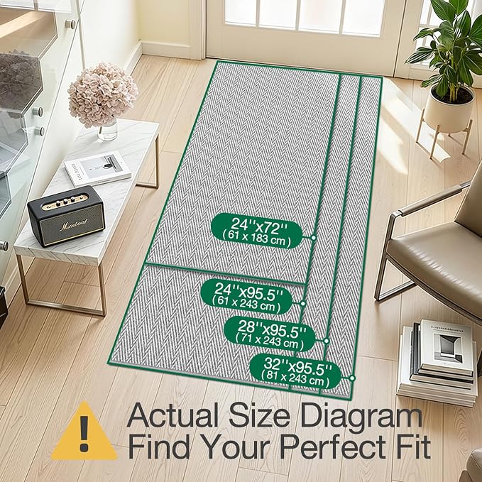 LUMI Ultra Thin Runner Rug for Hallway 2'x8', Non-Slip Entryway Rug - Image 2