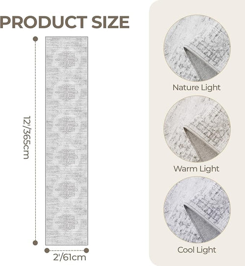 2x12 Runner Rug, Long Hallway Rugs - Image 2