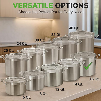 NutriChef 16-Quart Stainless Steel Stockpot - Image 3