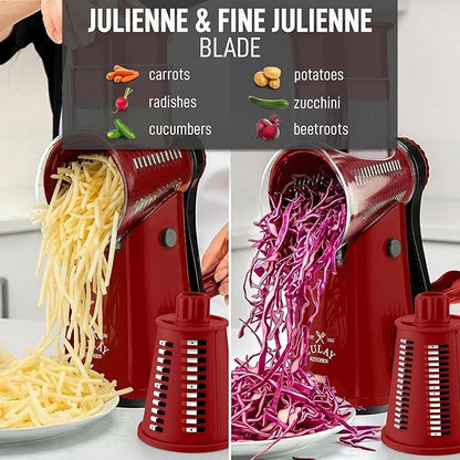 Zulay Kitchen Rotary Cheese Grater 5 Blade Cheese Shredder - Image 6