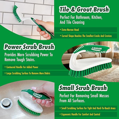 Libman Scrub Brush Kit | Cleaning Brush | Tile & Grout Brush | Small Scrub - Image 3