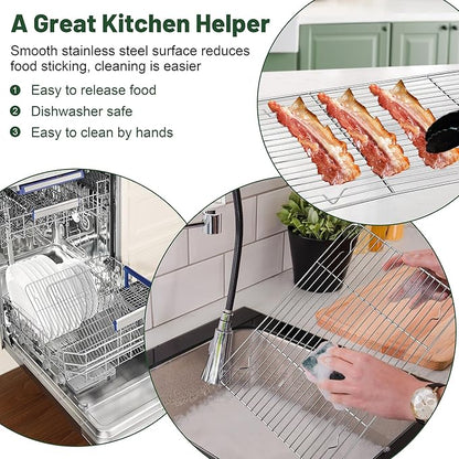 TeamFar Cooling Rack, 15.3” x 11.1” Stainless Steel Wire Baking Rack - Image 6
