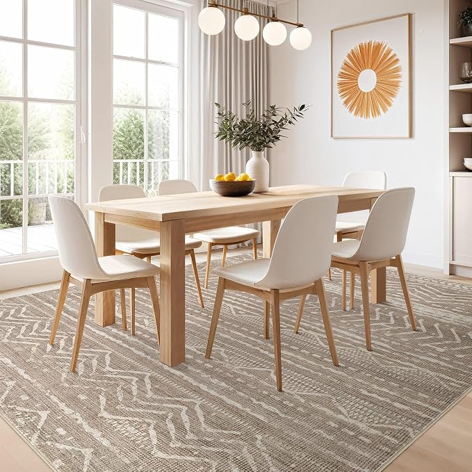 Nakagishi 10x14 Area Rugs Living Room: Washable Boho Large Neutral Modern Soft - Image 7