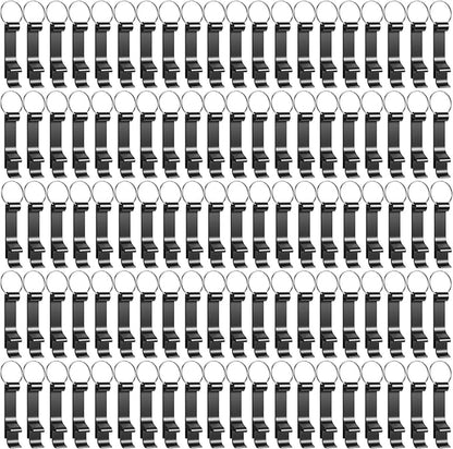 100 Pack Bottle Opener Keychain Bulk Black Metal Pocket Can Opener Key Chain by Unknown