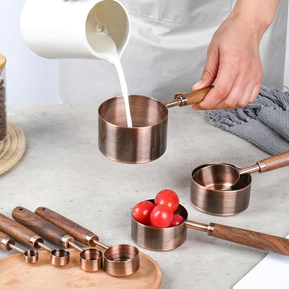 Copper Measuring Cups & Spoons Set 8, Stainless Steel Measuring Cups and Spoons - Image 6