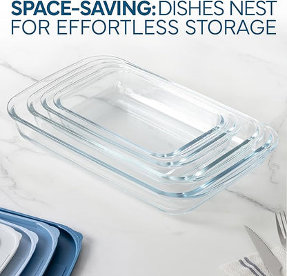 COOK WITH COLOR 8-Piece Deep Glass Baking Dish Set with Plastic Lids – - Image 4
