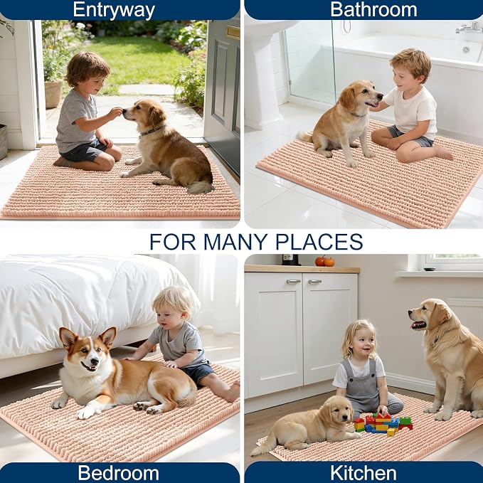 OLANLY Dog Door Mat for Muddy Paws 30x20, Ultra Absorbent Chenille Mud Doormat - Image 8