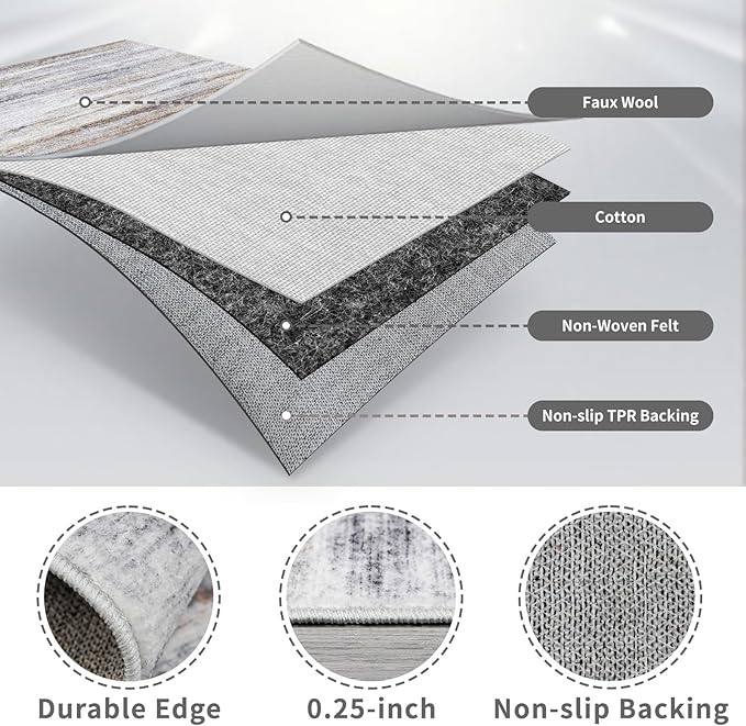 3x8 Washable Runner Rug for Family: Easy-to-Clean Runners for Hallway Entryway - Image 7