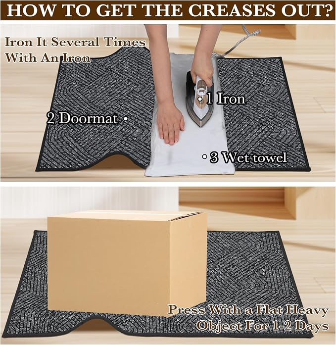 Indoor Door Mat 24"x36", Low-Profile Welcome Front Door Mat Indoor Entrance - Image 7