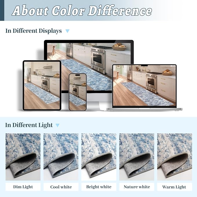 Runners for Hallways Ultra Non-Slip 2x4 Washable Kitchen Rug Abstract Tear and - Image 6
