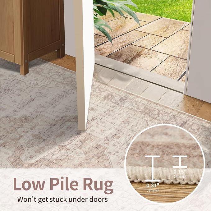Rugxara Pink 6x9 Washable Area Rug - Image 7