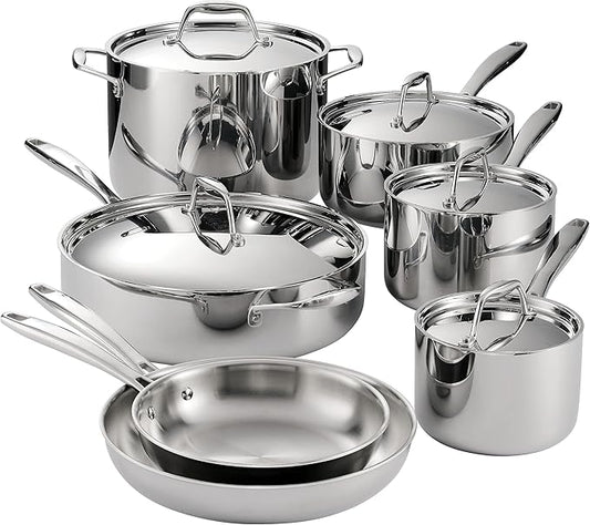 Tramontina Signature Tri-Ply Clad Stainless Steel 12-Piece Cookware Set by Tramontina