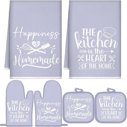 Sratte 6 Pcs Kitchen Decor Accessories Set Farmhouse Towels Pot Holders Oven by Sratte