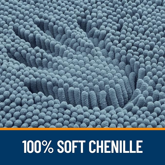 OLANLY Toilet Rugs U-Shaped 24x24, Extra Soft Absorbent Chenille Contour - Image 3