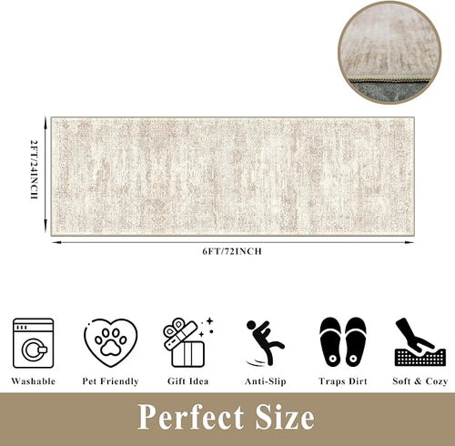 2x6 Runner Rug Hallway Washable, Non Slip - Image 2