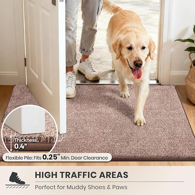 PURRUGS Dirt Trapping Door Mat 24" x 35.5", Non-Slip Machine Washable Entryway - Image 6