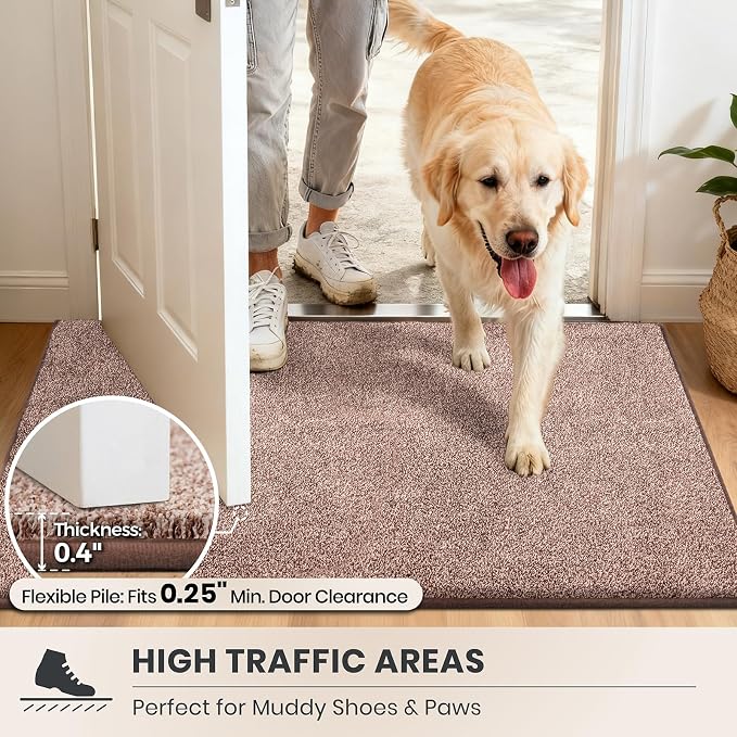 PURRUGS Dirt Trapping Door Mat 34" x 59", Non-Slip Machine Washable Entryway Rug - Image 6