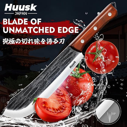 Huusk Butcher Knife Set for Meat Cutting, Hand-forged Kitchen Knive Set - Image 3