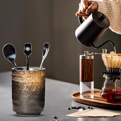Ceramic Spoon Holder for Coffee Bar, Upright Tea Spoon Holder Cup, Coffee - Image 3