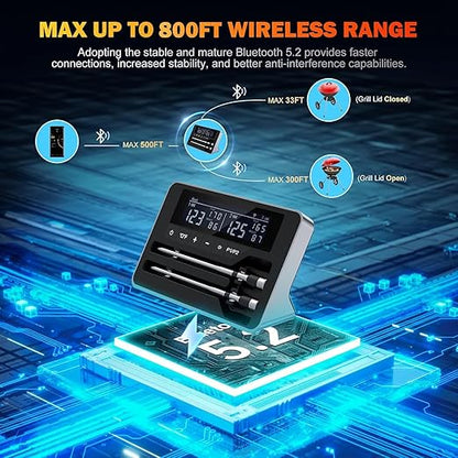 Meat Thermometer Wireless with 2 Probes, 800FT Bluetooth Digital Thermometer - Image 5