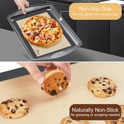 HOTEC Silicone Baking Mats 3 Pack – Non-Stick Reusable Silicone Baking Sheets - Image 4