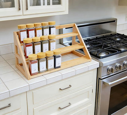 3 Tier Bamboo Spice Rack Organizer - Image 5