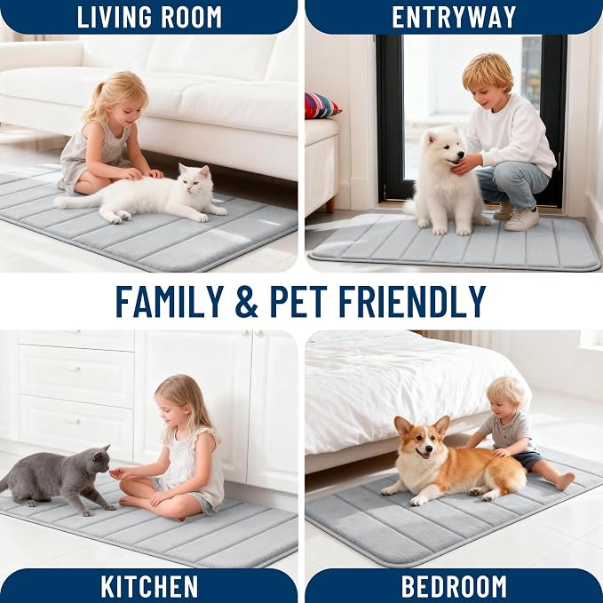 OLANLY Memory Foam Long Bathroom Rugs Runner 70x24, Super Soft Absorbent Bath - Image 9