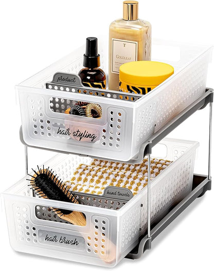 madesmart Premium 2 Tier Organizer, Under Cabinet Storage - Image 5