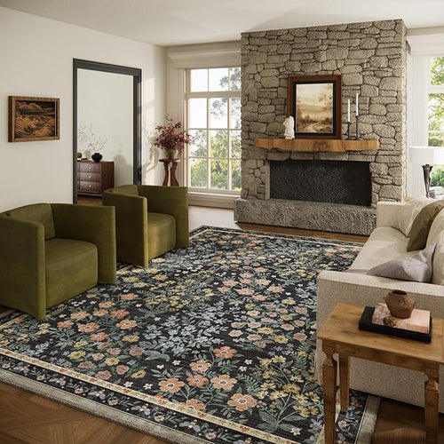 9x12 Rugs for Living Room: Washable Area Rugs for Bedroom Vintage Stain by palohom