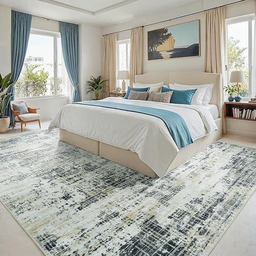9x12 Area Rugs for Living Room Washable Rug: Anti-Skid Abstract Modern Living - Image 2