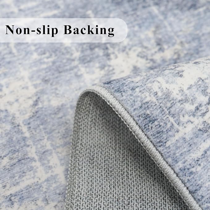 Washable 2x3 Entryway Area Rug: Modern Abstract Neutral Kitchen Rug Vintage - Image 3