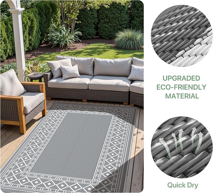 GENIMO Outdoor Rug Waterproof for Patio Decor, Camping Outside Mat for Outdoor - Image 7