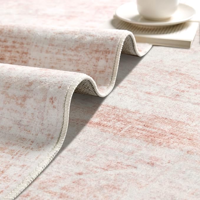 Latte&Fog Entryway Pink Rug, Vintage Floral 2x3 Washable Area Rugs - Image 6