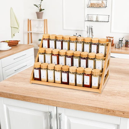 Spice Rack, Spice Organizer -3 Tier Bamboo Spice Racks, Solution - Image 8