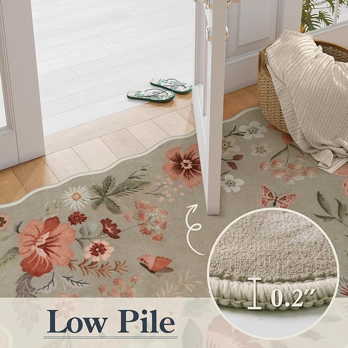 Lahome Floral Hallway Runner Rug Non Slip, Kitchen Runner Stain Resistan Carpet - Image 5