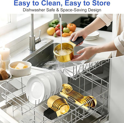 Magnetic Measuring Cups & Spoons Set, Strong N45 Magnets, Heavy Duty Stainless - Image 5