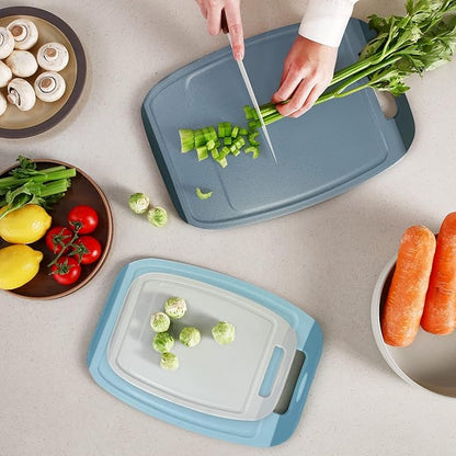 Neoflam Microban Antimicrobial Plastic Cutting Board 3 Sets, BPA Free, Non-Slip - Image 3
