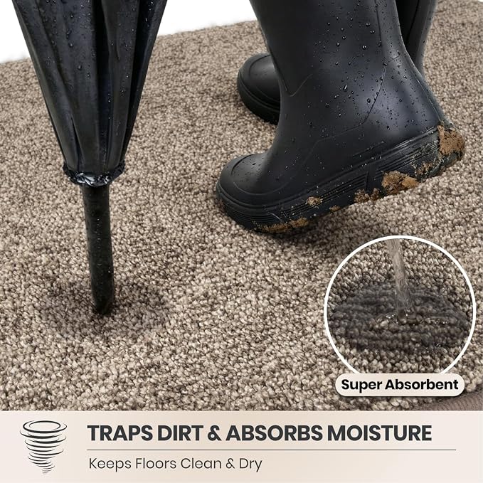 PURRUGS Dirt Trapping Door Mat 24" x 59", Non-Slip Machine Washable Entry Rug - Image 2